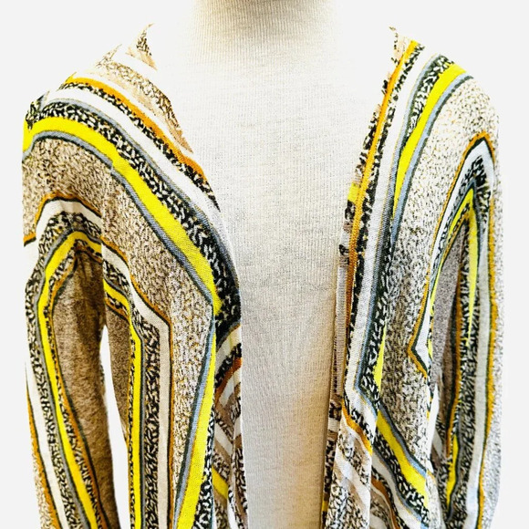 NIC+ZOE Women Long Sleeve Semi-Sheered Striped Cardigan Sweater Size Medium - Picture 4 of 11